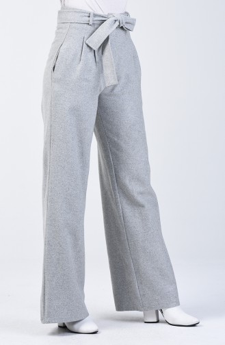 Pantalon en Molleton Avec Ceinture 9004-01 Gris 9004-01