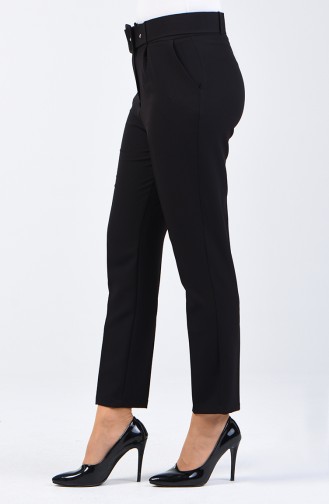 Belted Straight-leg Trousers 0909-04 Black 0909-04
