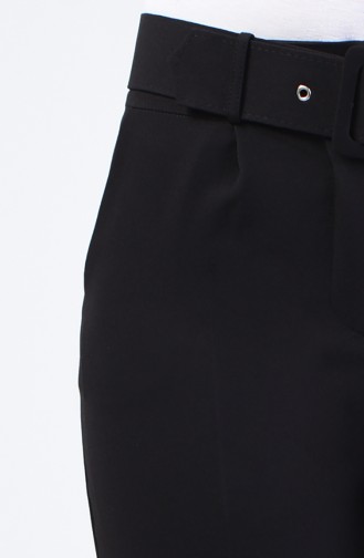 Belted Straight-leg Trousers 0909-04 Black 0909-04