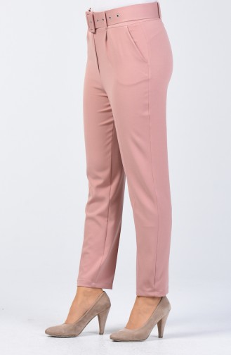 Belted Straight Leg Trousers 0909-03 Powder 0909-03