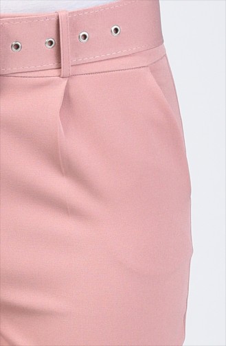 Belted Straight Leg Trousers 0909-03 Powder 0909-03