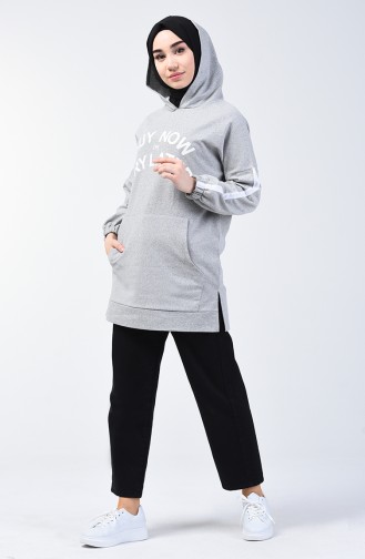  Sweatshirt mit Kapuze 1300-01 Grau 1300-01