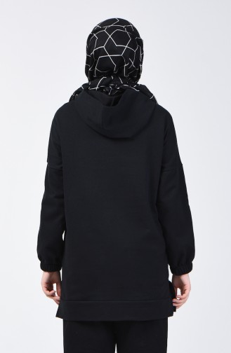 Sweatshirt à Capuche 1300-04 Noir 1300-04