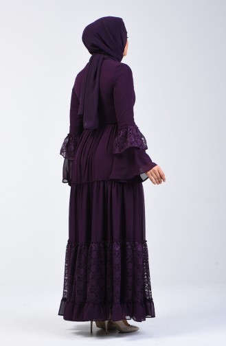 Lace Detailed Dress 81674-03 Purple 81674-03