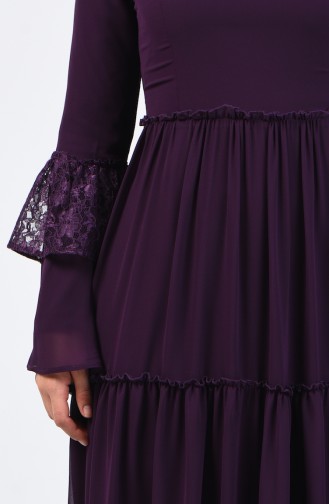 Lace Detailed Dress 81674-03 Purple 81674-03
