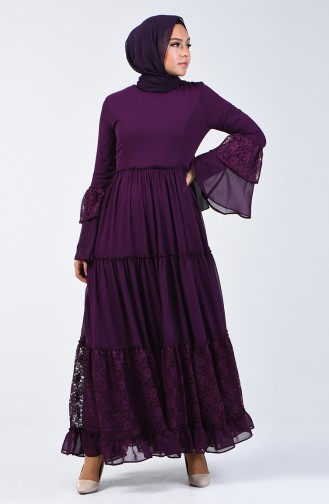 Plum Hijab Dress 81674-04