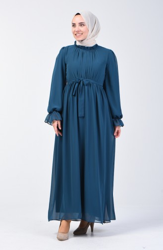 Petrol Blue Hijab Dress 5133-02