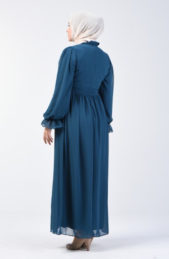 Petrol Blue Hijab Dress 5133-02