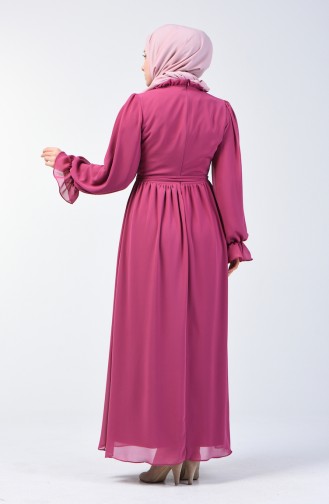 Belted Chiffon Dress 5133-04 Rose Dry 5133-04