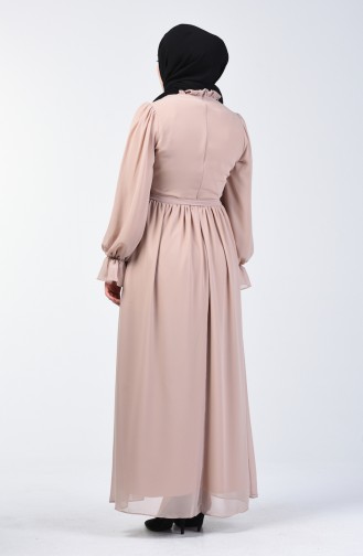 Chiffon Kleid mit Band 5133-07 Beige 5133-07