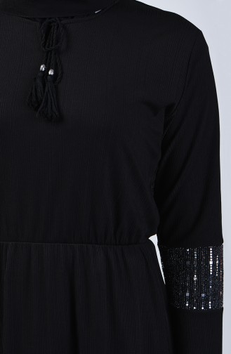 Tasseled Dress 2051-02 Black 2051-02