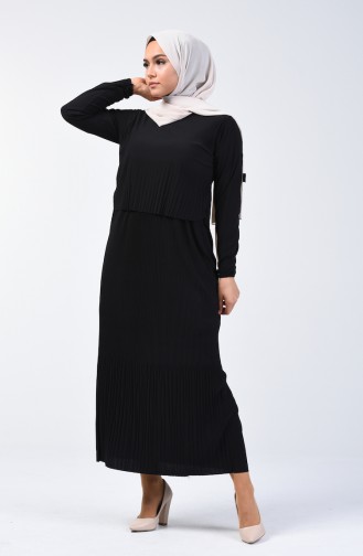Pleated Dress 2054-01 Black 2054-01