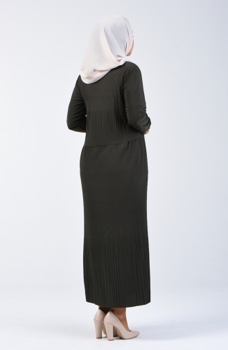 Pleated Dress 2054-02 Khaki 2054-02