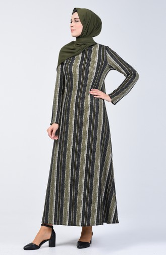 Robe à Motifs 0271-01 Khaki 0271-01