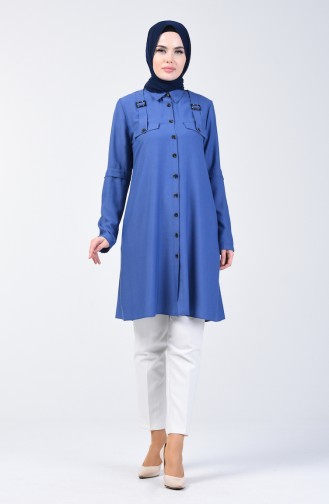 Buttoned Tunic 1312-02 Indigo 1312-02