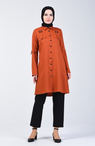 Buttoned Tunic 1312-05 Brick Red 1312-05