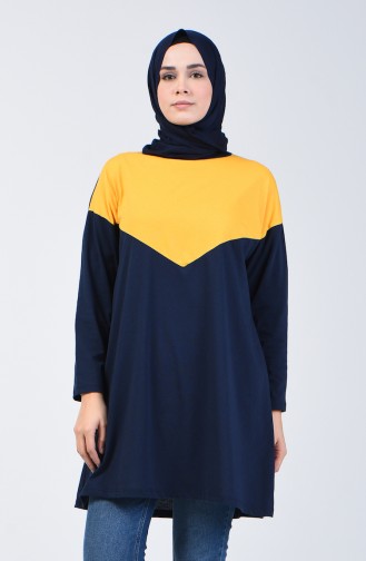 Basic Tunic 5005-04 Navy Blue Yellow 5005-04