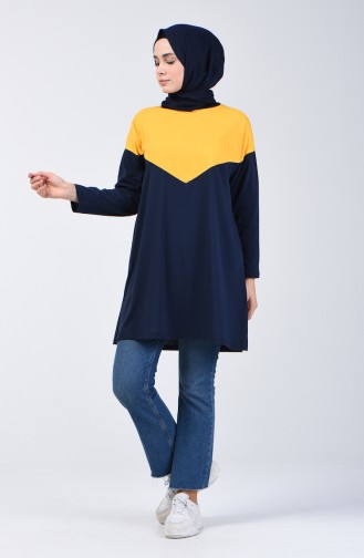 Basic Tunic 5005-04 Navy Blue Yellow 5005-04