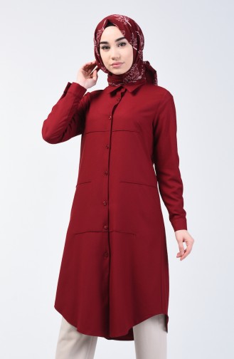 Buttoned Tunic 1622-02 Claret Red 1622-02