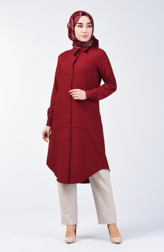 Buttoned Tunic 1622-02 Claret Red 1622-02