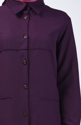 Buttoned Tunic 1622-03 Purple 1622-03