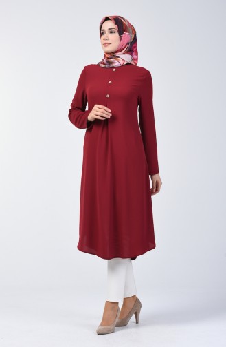 A Battery Crepe Tunic 0119-03 Claret Red 0119-03