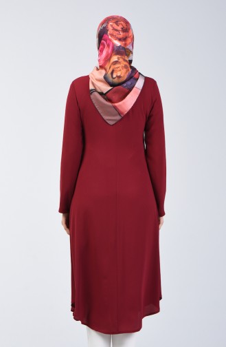 A Battery Crepe Tunic 0119-03 Claret Red 0119-03