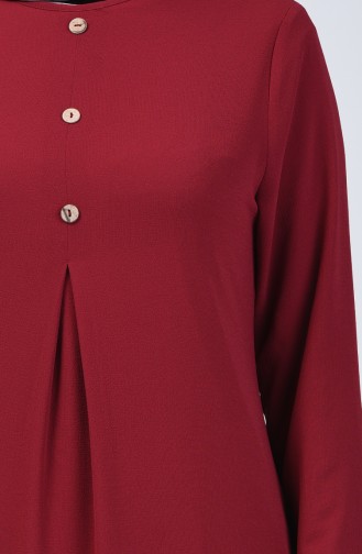 A Battery Crepe Tunic 0119-03 Claret Red 0119-03