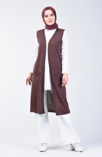 Thin Knitwear Pocket Vest 4128-39 Purple 4128-39