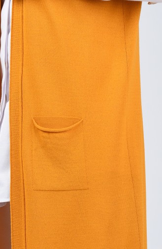 Thin Knitwear Pocket Vest 4128-40 Dark Mustard 4128-40