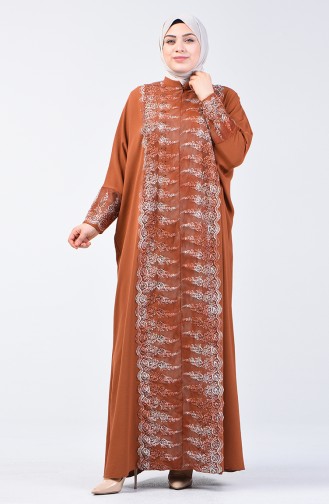 Bat Sleeve Evening Dress Abaya 9y3929400-02 Tobacco 9Y3929400-02