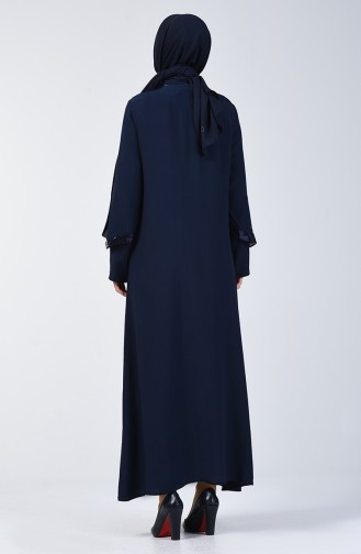 Pailletten Abaya aus Viskose 1058-01 Dunkelblau 1058-01