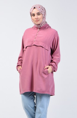 Tensel Tunika mit Reißverschluss Detail 6307-02 Puder Rosa 6307-02
