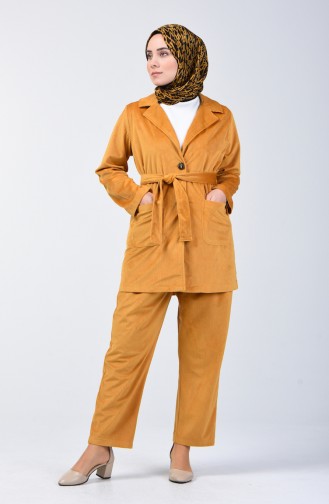 Samt Jacke Hose Doppel Set 6387-02 Senf 6387-02