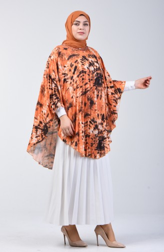 Pleated Poncho 9y6958501-03 Tobacco 9Y6958501-03