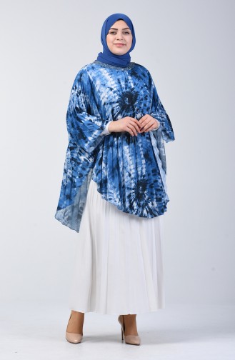 Pleated Poncho 9y6958501-04 Indigo 9Y6958501-04