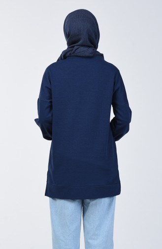Sweatshirt Lettrage İmprimé  1500-03 Bleu Marine 1500-03