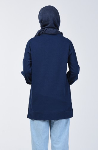 Bedrucktes Sweatshirt 1500-03 Dunkelblau 1500-03