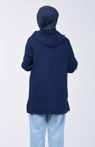 Yazı Baskılı Sweatshirt 1600-03 Lacivert