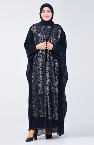 Ensemble Robe de Soirée İmprimée Deux Pieces 9Y3924615-01 Bleu Marine 9Y3924615-01