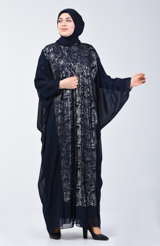 Ensemble Robe de Soirée İmprimée Deux Pieces 9Y3924615-01 Bleu Marine 9Y3924615-01