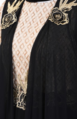 Robe de Soirée Avec Cape 8K48411002-02 NOir 8K48411002-02