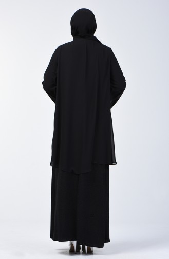Robe de Soirée à Paillettes Grande Taille 3056-02 Noir 3056-02