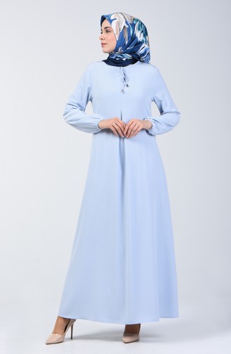 A Pile Dress with Elastic Sleeves 0120-03 Ice Blue 0120-03