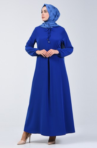 A Pile Dress with Elastic Sleeves 0120-05 Saxe 0120-05