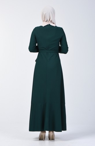 Flannel Belted Dress 4064-13 Emerald Green 4064-13