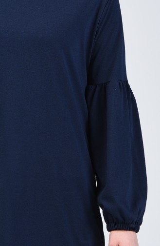 Balloon Sleeve Basic Tunic 5811-12 Navy Blue 5811-12