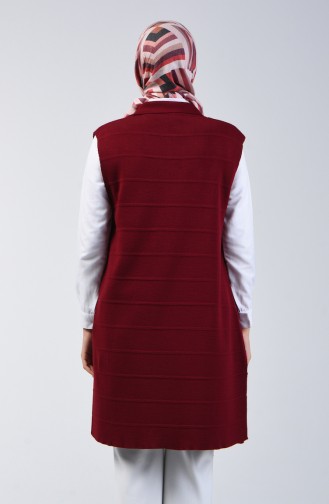Knitwear Pocket Vest 4205-05 Claret Red 4205-05