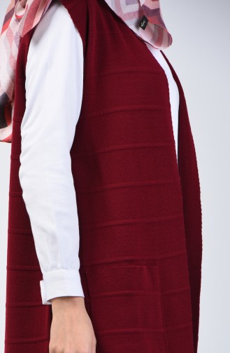 Knitwear Pocket Vest 4205-05 Claret Red 4205-05