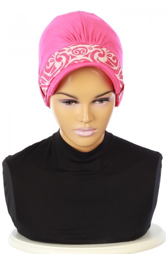 Chiffon Schal Bonnet  B0038-10-1 Fuchsia 0038-10-1